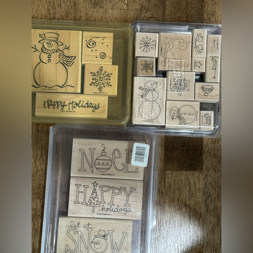 Stampin Up!, 3 retired holiday sets, Frosty, Snowbuddies, Big on Christmas